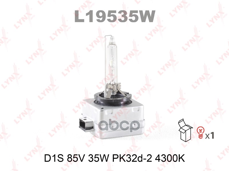 Лампа газоразрядная D1S 12V 35W PK32d-2 4300K  L19535W LYNXauto арт. L19535W