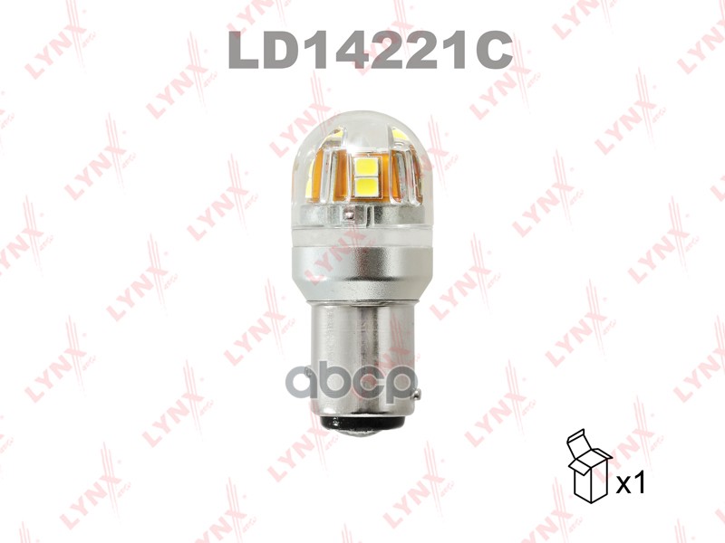 Лампа светодиодная LED P21/5W S25 12V BAY15d 6800K Canbus LYNXauto арт. ld14221c