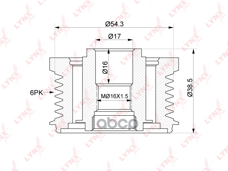 Муфта Обгонная Шкива Генератора LYNXauto арт. PA1048