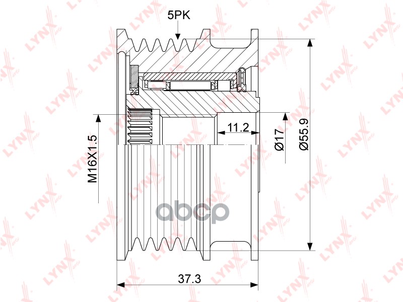 Муфта свободного хода генератора NISSAN Micra(K12) 1.5D 03-10  RENAULT Clio II 1.4-1.6 00> / Megane/ LYNXauto арт. pa-1083