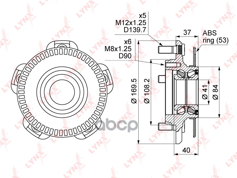 Ступица передняя в сборе L=R SUZUKI Grand Vitara I/XL-7 LYNXauto WH-1054 LYNXauto арт. WH-1054