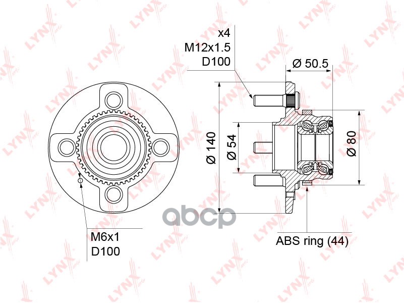 Ступица Задняя В Сборе L=R Hyundai Accent Verna 1999-> +Abs Lynxauto Wh-1132 LYNXauto арт. WH-1132