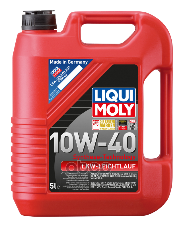LIQUI MOLY 10W-40 Lkw-Leichtlauf-Motoroil, 5Л (Нс-Синт.мотор.масло)
