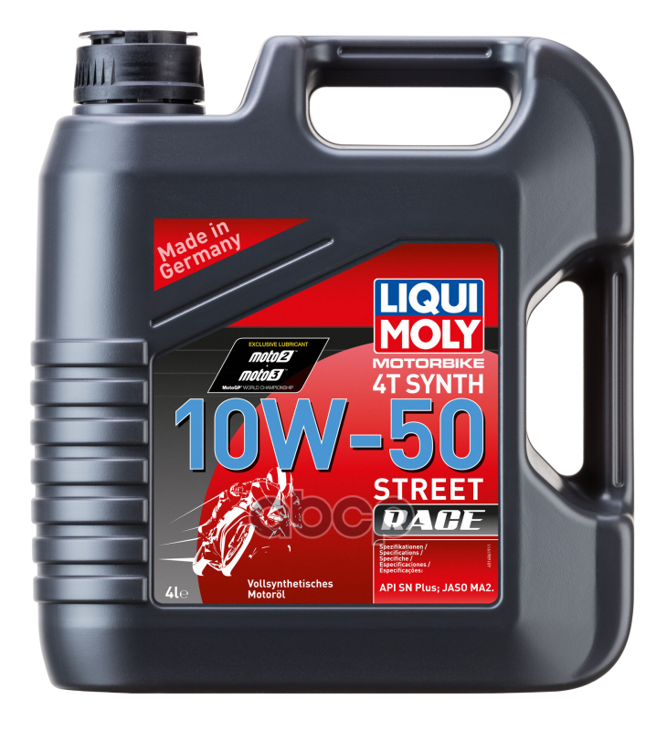 Масло моторное синтетическое для 4-т мотоц Motorbike 4T Synth Street Race 10W-50 SN+ MA2 4л (7508) 1686 LIQUI MOLY арт. 1686