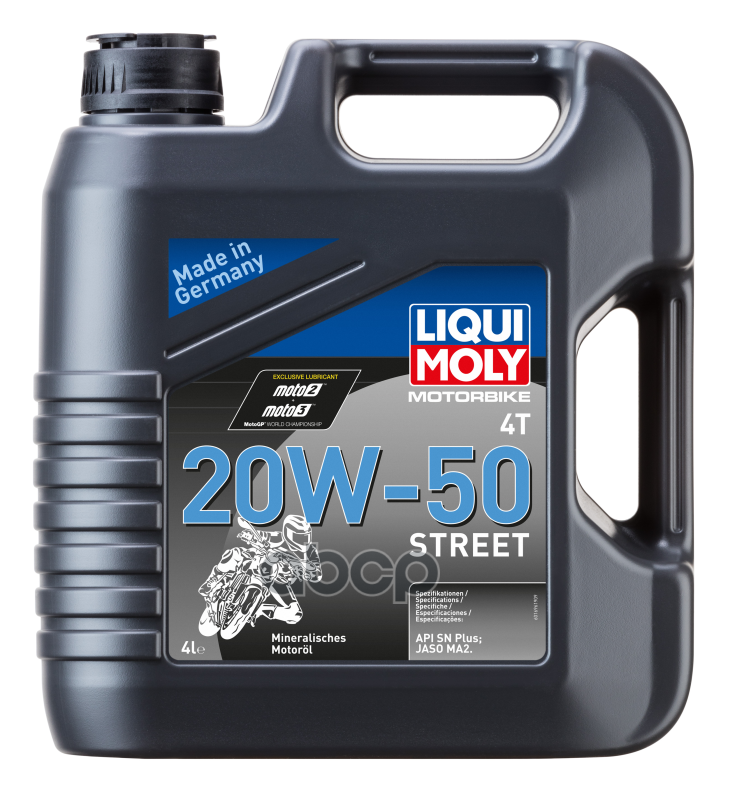 Масло моторное минеральное для 4-т мотоц Motorbike 4T Street 20W-50 SG/SJ/SL 4л 1696 LIQUI MOLY арт. 1696