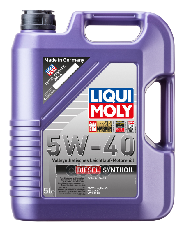 LIQUI MOLY Масло моторное LIQUI MOLY Diesel Synthoil 5W-40 синтетическое 5 л  1927 / 1341