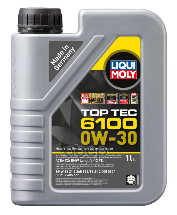 LIQUI MOLY Масло Моторное Синтетическое 1Л - Нс-Синт. Мот.масло Top Tec 6100 0W-30 Sp C2