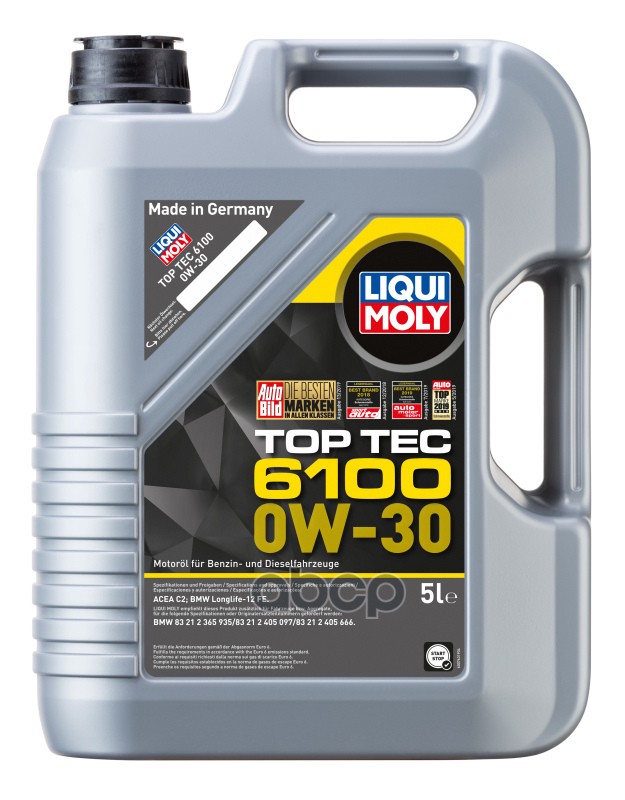 LIQUI MOLY 0W-30 Top Tec 6100, Acea C2, 5Л (Синт.мотор.масло)