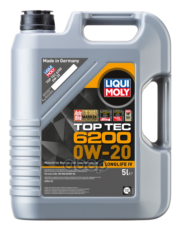 LIQUI MOLY Масло моторное синтетическое НС-Top Tec 6200 0W-20 C5 5л 20789