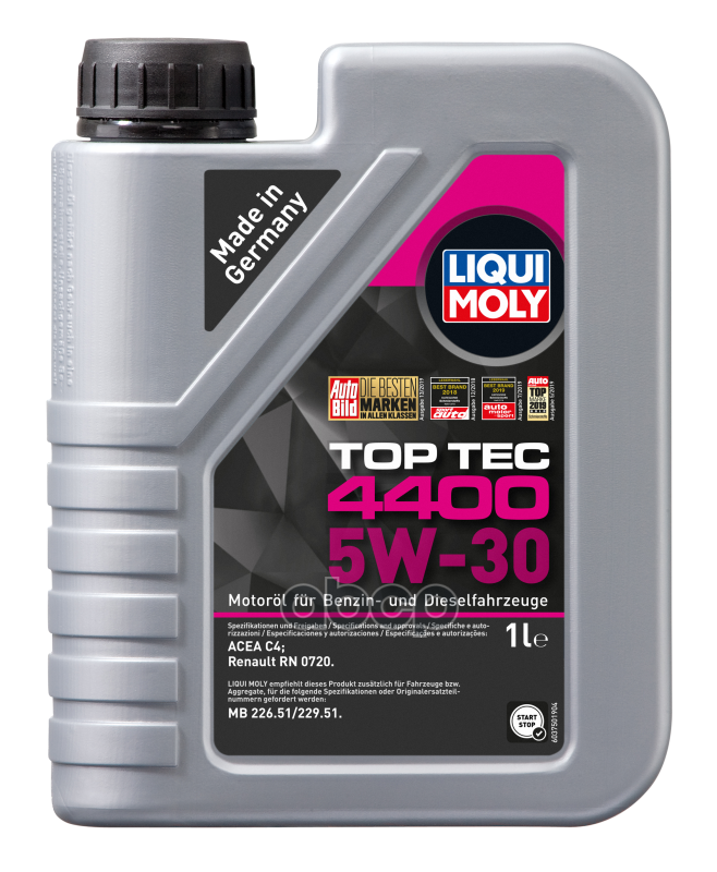 LIQUI MOLY 5W-30 Top Tec 4400, 1Л (Нс-Синт.мотор.масло) Для Renault, Nissan