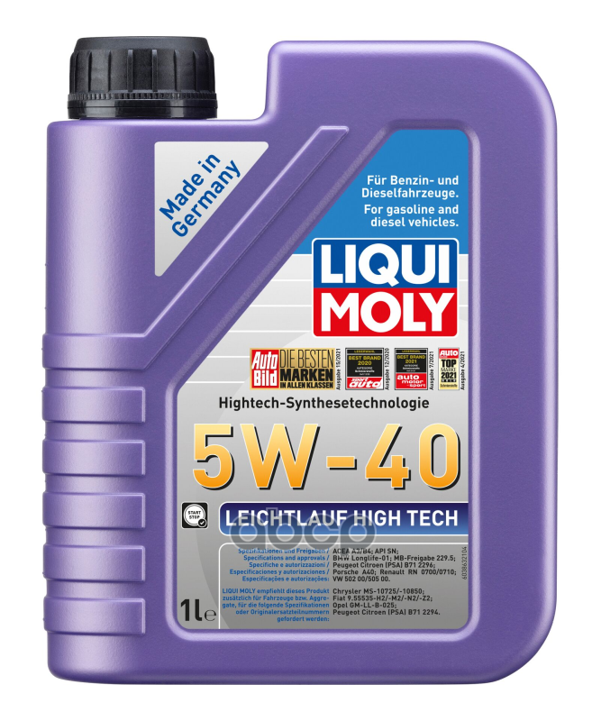 LIQUI MOLY Масло моторное синтетическое НС-Leichtlauf High Tech 5W-40 SP A3/B4 1л (8028) 2327