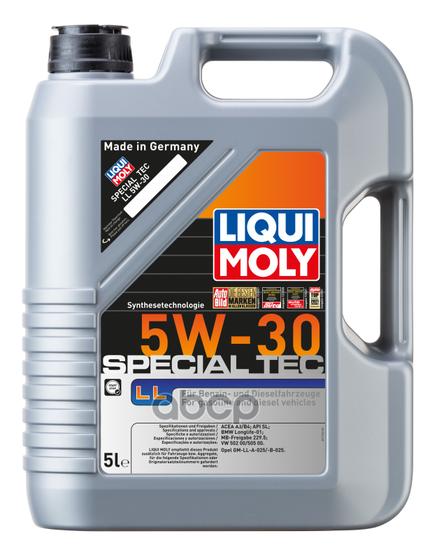 LIQUI MOLY Масло моторное синтетическое НС-Special Tec LL 5W-30 SL A3/B4 5л (8055) 2448