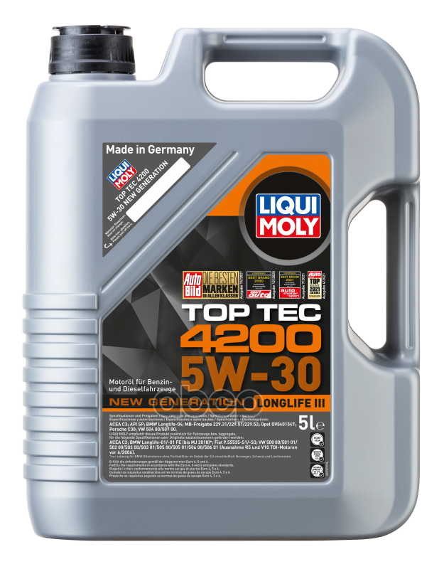 LIQUI MOLY Масло моторное синтетическое НС-Top Tec 4200 5W-30 New Generation SP C3 5л (8973,3707) 7661
