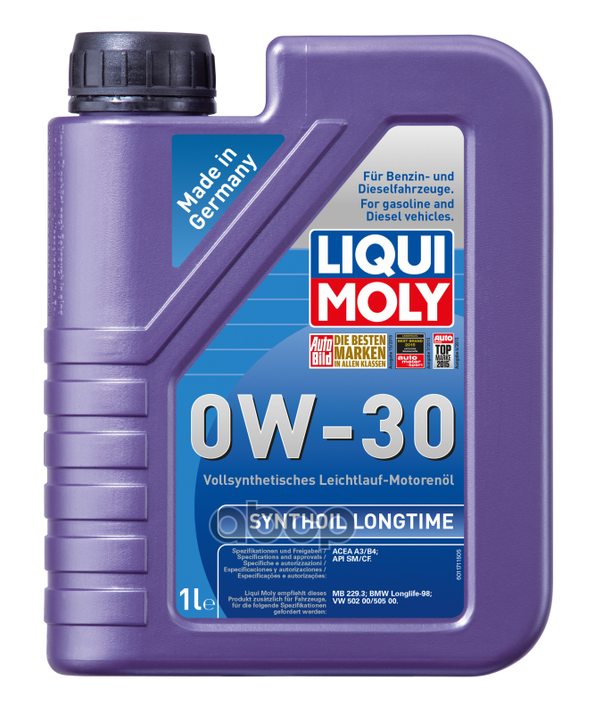 LIQUI MOLY Масло моторное синтетическое Synthoil Longtime 0W-30 SM A3/B4 1л (1171) 8976