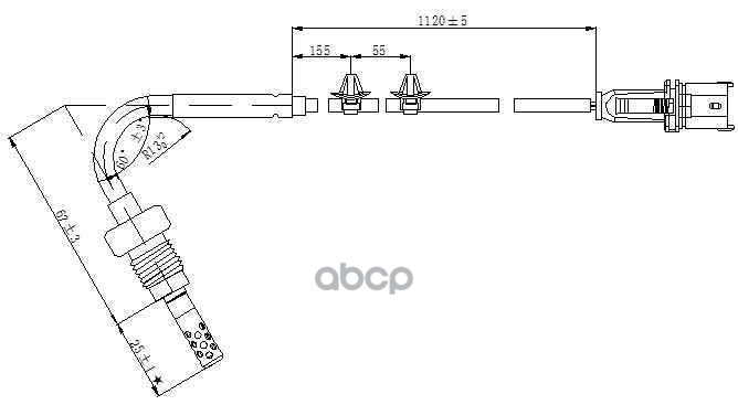 Датчик температуры выхлопных газов OPEL ASTRA H 1.3 CDTI (2005>) CORSA C 1.3 CDTI (2005>) MERIVA 1.3 MAGTECHNIC арт. mag0052og