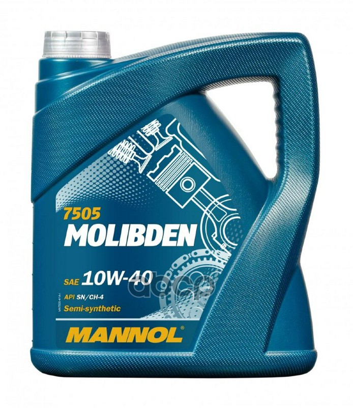 MANNOL Масло моторное полусинтетическое 7505 Molibden 10W40 SN/CH-4, A3/B4 4л