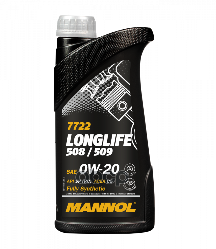 MANNOL Масло моторное синтетическое 7722 LongLife 508/509 0W20 SP, C5 1л