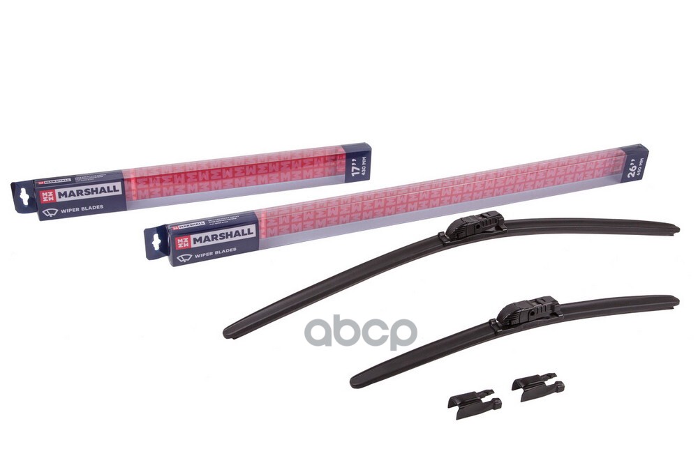 Комплект Бескаркасных Щеток Стеклоочистителя 26” / 65 См + 17” / 43 См Hook, Side Pin, Push/Pinch 19 Mm () MARSHALL арт. MW9784