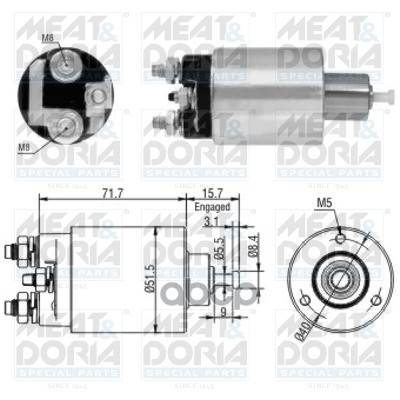 Реле втягивающее (OE) Daewoo Lanos  Nubira MEAT & DORIA арт. 46182