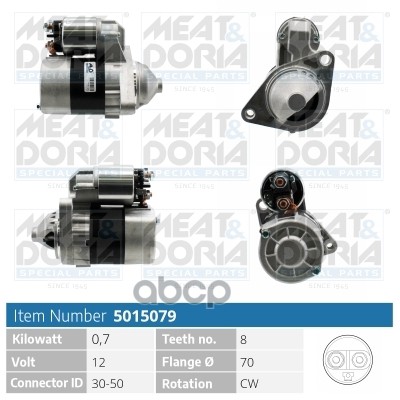 Стартер 12V 0 7Kw Nissan Micra Ii  Note (E11) MEAT & DORIA арт. 5015079