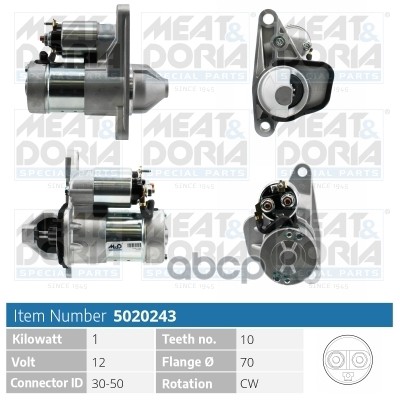 Стартер 12V 1Kw Nissan X-Trail (T31)  Renault Clio Iii 2.0 MEAT & DORIA арт. 5020243