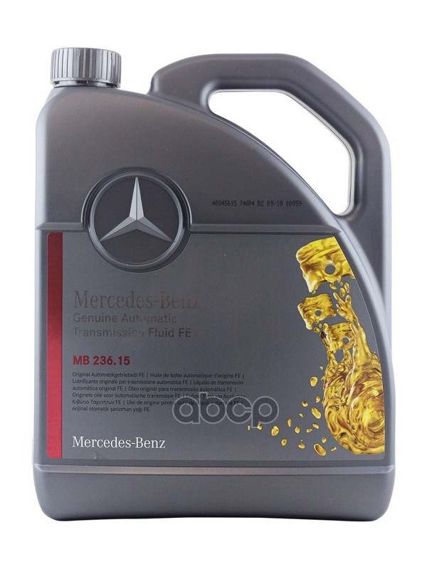 Масло трансмиссионное MERCEDES-BENZ ATF MB 236.15 5 л A000 989 44 04 13 FDNR MERCEDES-BENZ арт. A000 989 44 04 13 FDNR