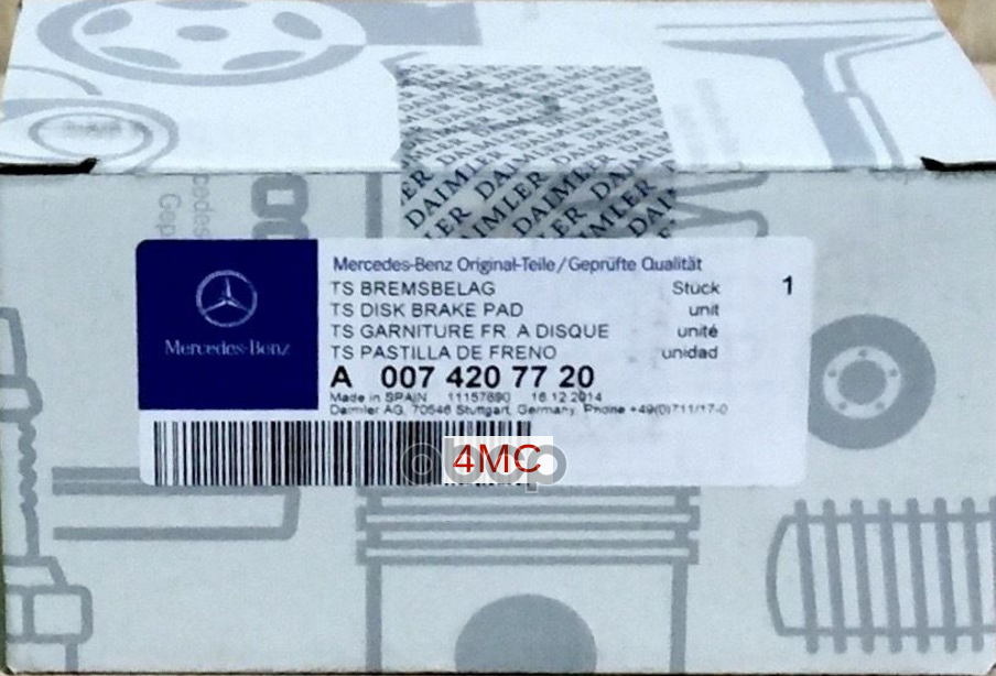 Колодки Тормозные MERCEDES-BENZ арт. A0074207720