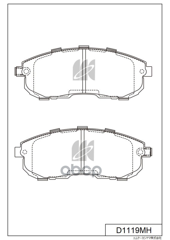 Колодки тормозные дисковые + противоскрипные пластины HYUNDAI MK KASHIYAMA арт. d1119mh