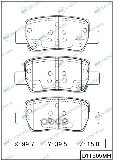 Колодки тормозные дисковые MK KASHIYAMA арт. d11505mh