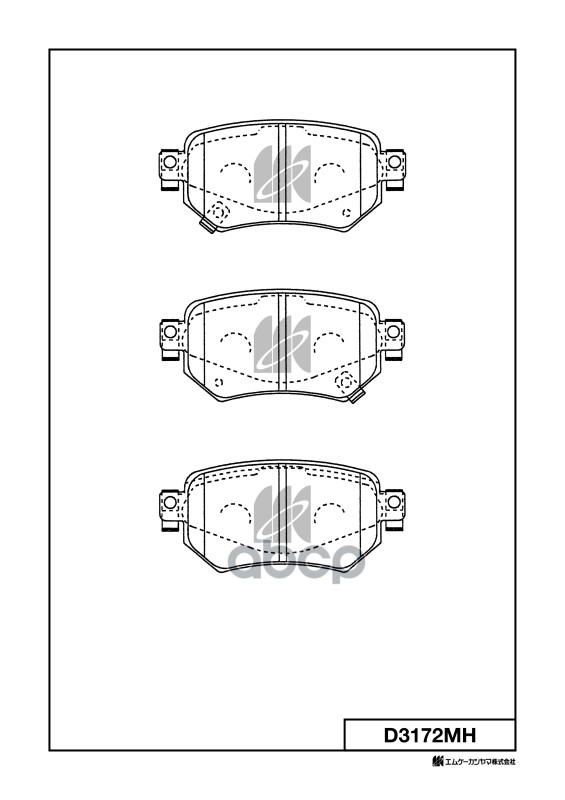 Колодки тормозные дисковые (с антискрипной пластиной)  MAZDA 6 Estate (GJ, GL) D3172MH MK KASHIYAMA арт. D3172MH