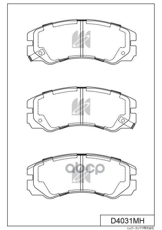 Колодки тормозные дисковые + противоскрипные пластины ISUZU MK KASHIYAMA арт. d4031mh
