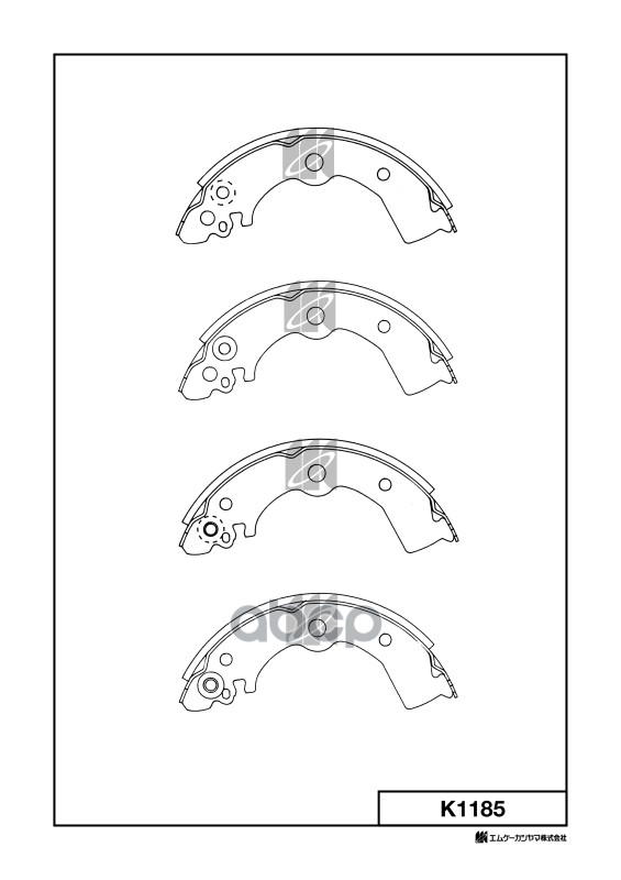 Колодки тормозные барабанные NISSAN ALMERA (N15) 1.4,1.6 2.0D 95- K1185 MK KASHIYAMA арт. K1185