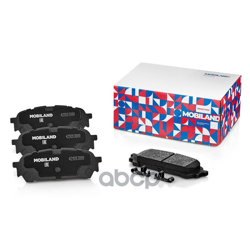 Колодки тормозные дисковые задние (4 шт.) с п/шум. пласт. SUBARU FORESTER (SG_) [звук. датч.] MOBILAND арт. 429203880