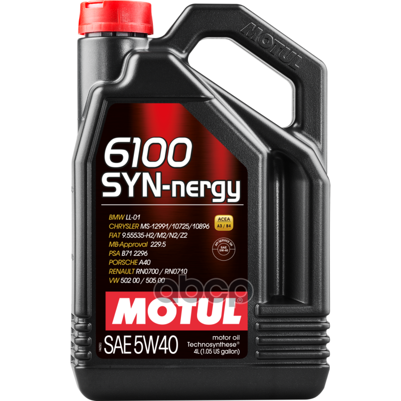 MOTUL Масло Моторное Motul 6100 Syn-Nergy 5W-40 Синтетическое 4 Л 107978