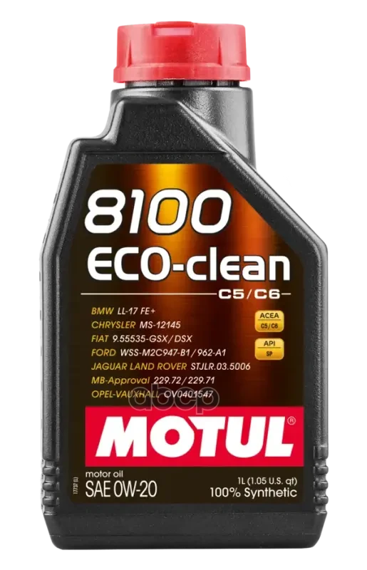 MOTUL Масло моторное Motul 8100 Eco-clean 0W-20 синтетическое 1 л 108813