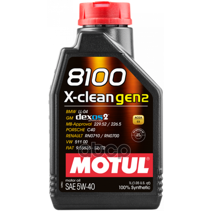 MOTUL Масло Моторное 8100 X-Clean Gen2 5W-40 1Л (102786) 109761 (112118)