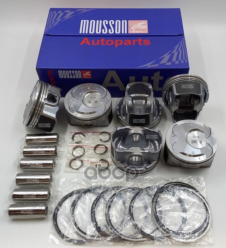 Поршень кольца ремонтные 0,5 мм комплект 6 на 1 цилиндр SPRG6DH050 MOUSSON арт. SPRG6DH050