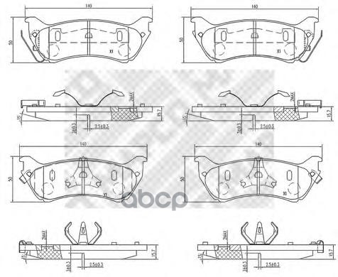 Колодки тормозные дисковые задние к-т MERCEDES-BENZ M-CLASS (W163) ML 320 (163.154) Mapco арт. 6707