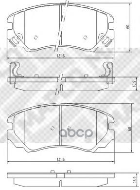 Колодки тормозные дисковые к-т Mapco арт. 6735