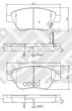 Комплект тормозных колодок  дисковый тормоз Mapco арт. 6805