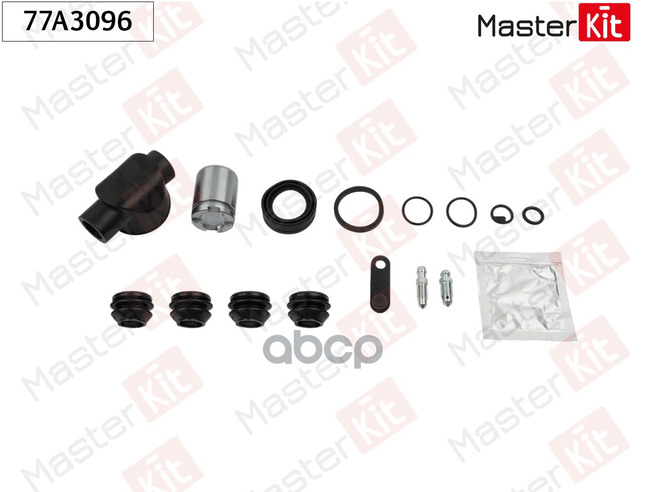 Ремкомплект тормозного суппорта+поршень с механизмом Renault CLIO II (BB_, CB_) 1998 - 77A3096 MasterKit арт. 77A3096