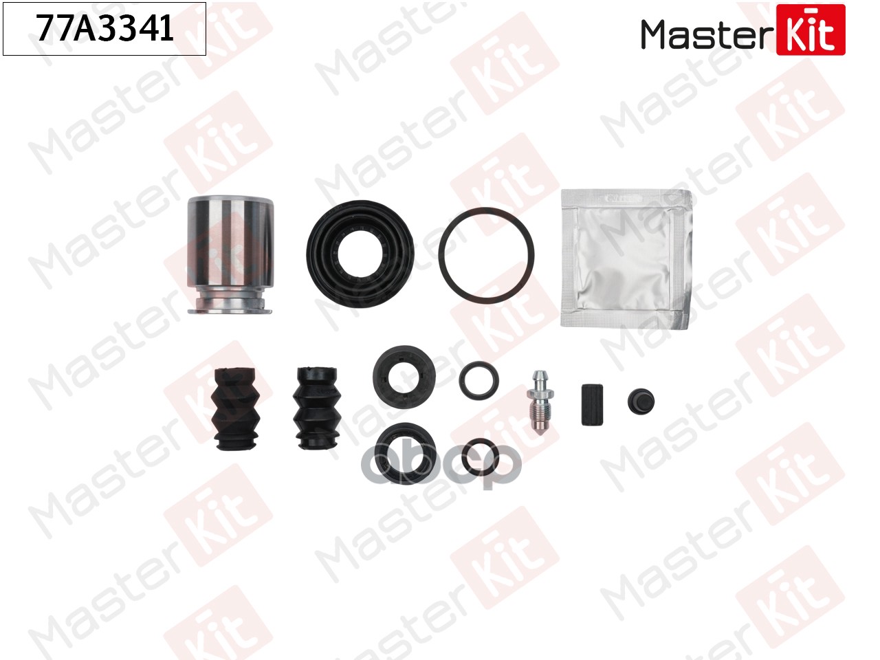 Ремкомплект тормозного суппорта+поршень с механизмом Renault KANGOO (KC0/1_) 1997 - 77A3341 MasterKit арт. 77A3341