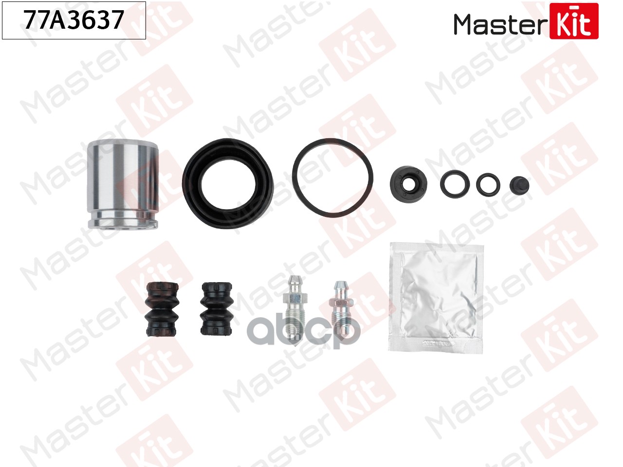 Ремкомплект тормозного суппорта+поршень с механизмом Volkswagen PHAETON (3D1, 3D2, 3D3, 3D4, 77A3637 MasterKit арт. 77A3637