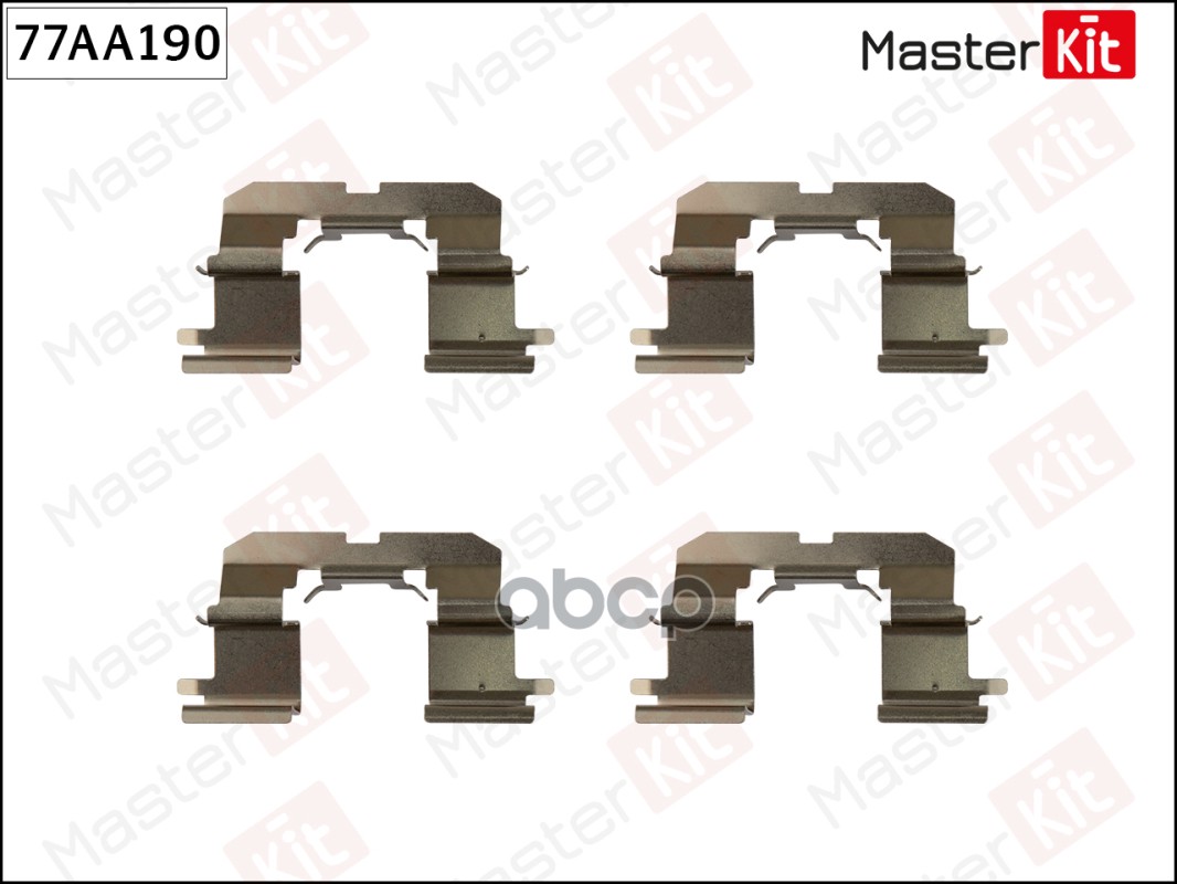 77AA190 Комплект установочный тормозных колодок Toyota YARIS (_P1_) 1999 - 2005 MasterKit арт. 77aa190
