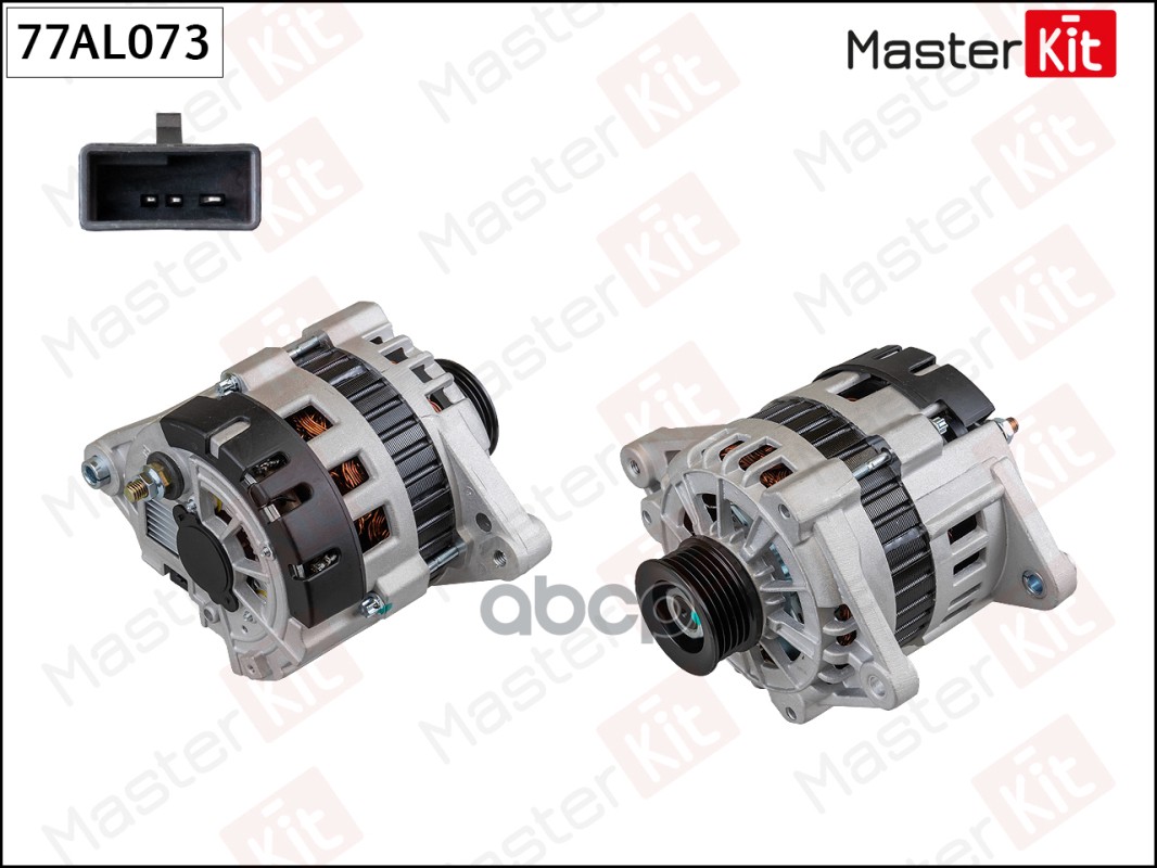 77AL073 Генератор CHEVROLET LANOS 05-> (14V 85A) MasterKit арт. 77al073