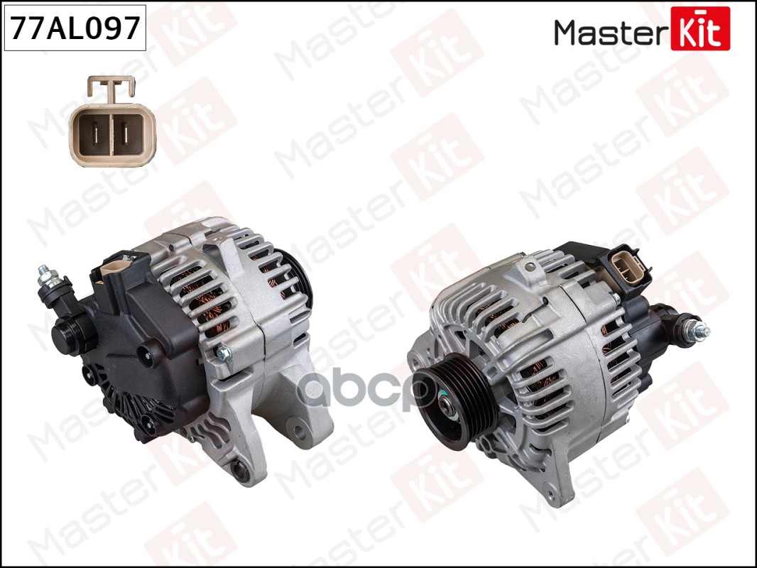 77AL097 Генератор Hyundai SANTA FE I (SM)/Kia MAGENTIS (GD  MS) 2000 - 2006 (14V 110A) MasterKit арт. 77al097