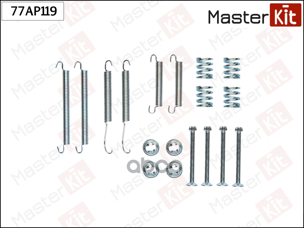 Комплект установочный барабанных колодок Ford ESCORT VII (GAL, AFL) 1995 - 2002, Kia SPECTR MasterKit арт. 77AP119