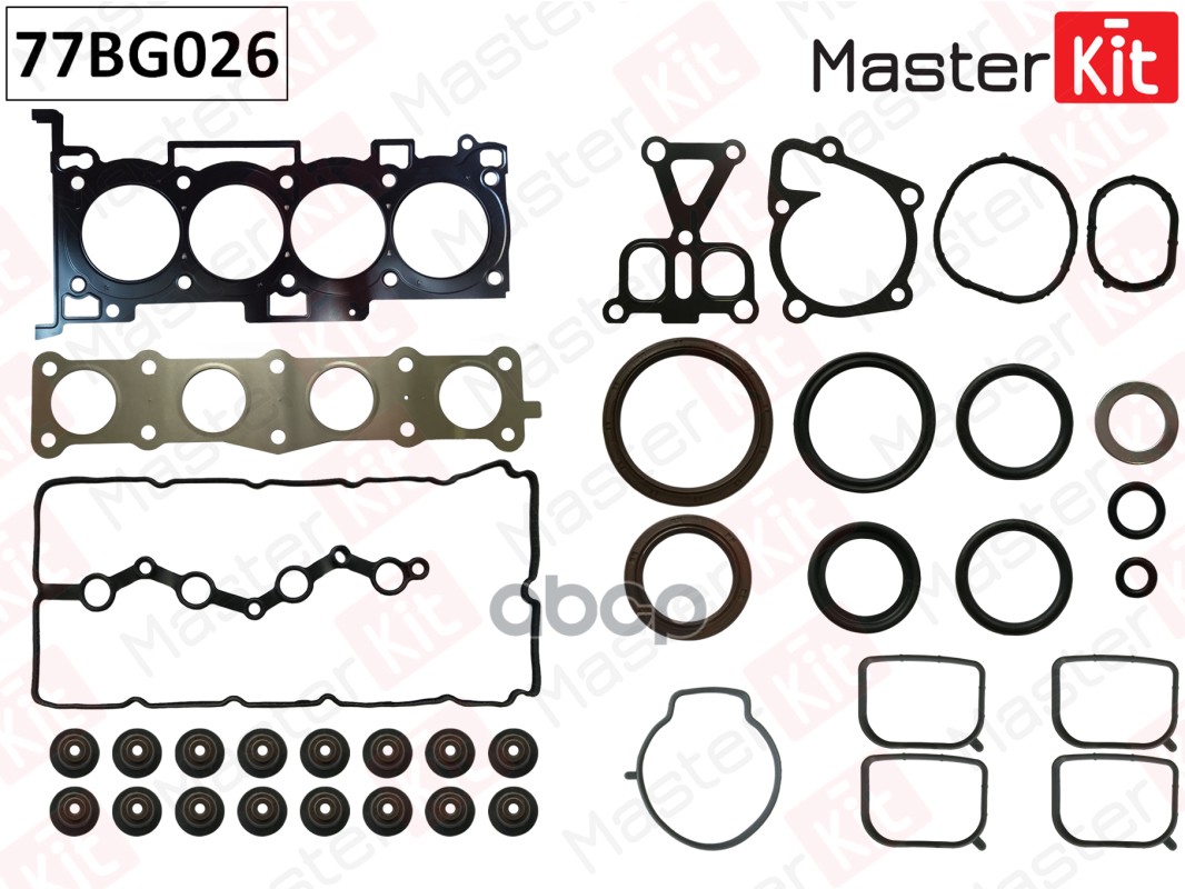 77BG026 Верхний комплект прокладок ГБЦ Hyundai NF / Kia Optima (G4KD) 2.0i MasterKit арт. 77bg026