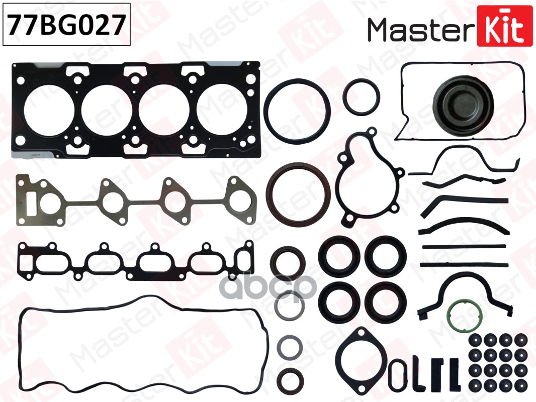 Полный комплект прокладок ДВС Hyundai/Kia SANTAFE,TUCSON,ELANTRA 2.0CRDI(D4EA) 01-10 MasterKit арт. 77BG027