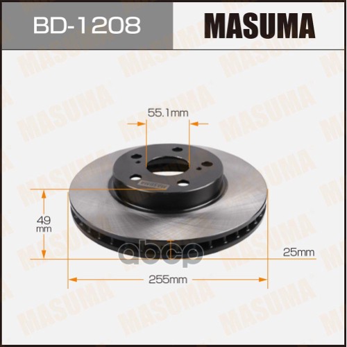 Диск тормозной передний TOYOTA ALLION MASUMA BD-1208 Masuma арт. BD-1208